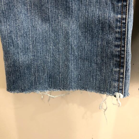 Ruff Hewn Raw Hem Cropped Embroidered Jeans 4 - Picture 3 of 6